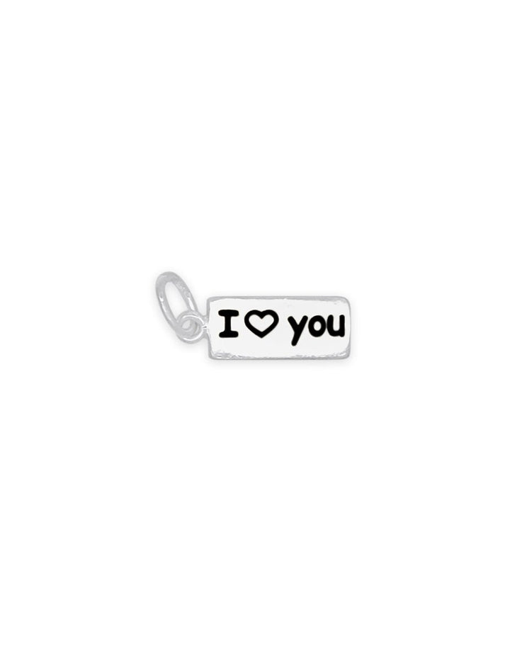 Anhänger Plaquette mit Text I Love you 14x4 mm 1 Pack = 3 Stk. - Shanti Enterprise AG