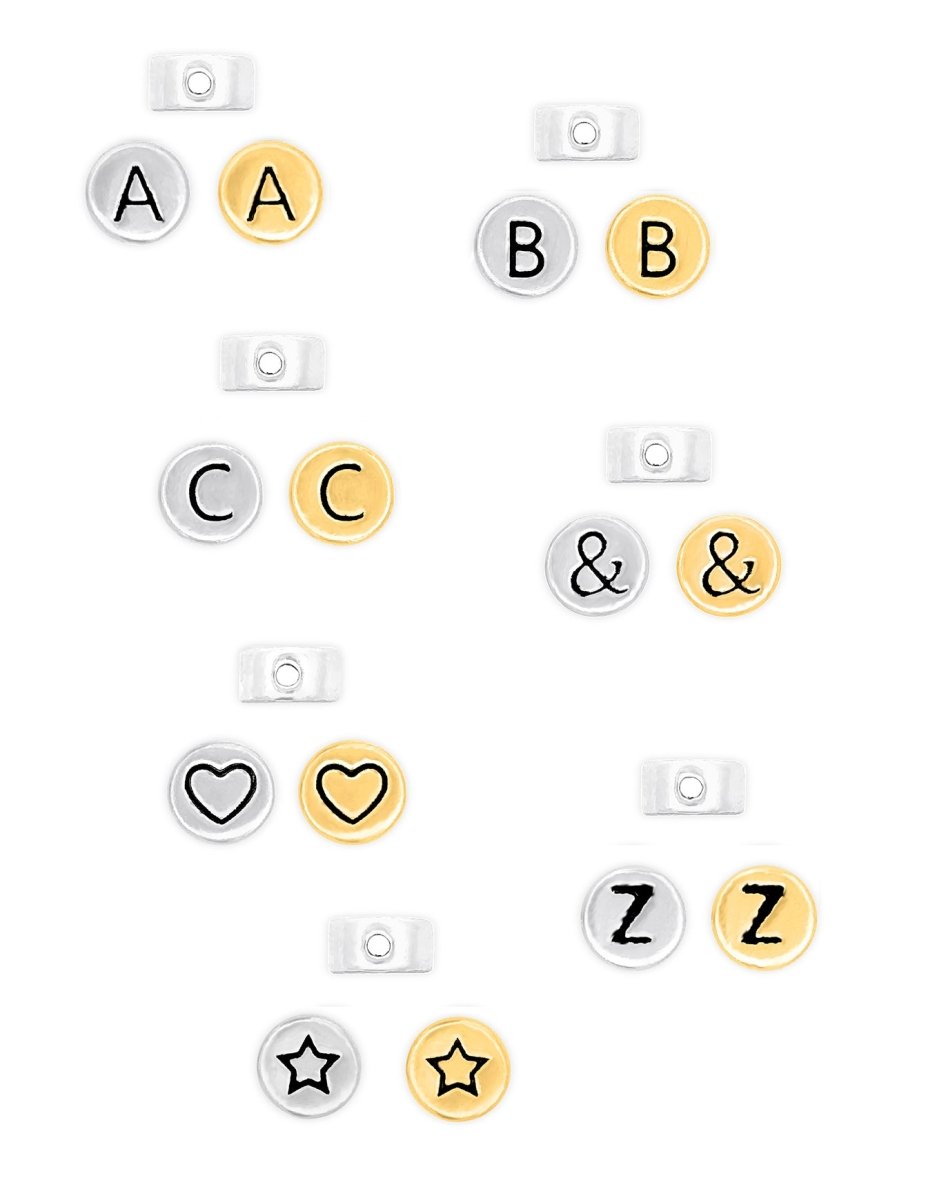 Buchstaben Elemente 6 x 3 mm Disk Loch Horizontal 1.8 mm Silber 925 - Shanti Enterprise AG