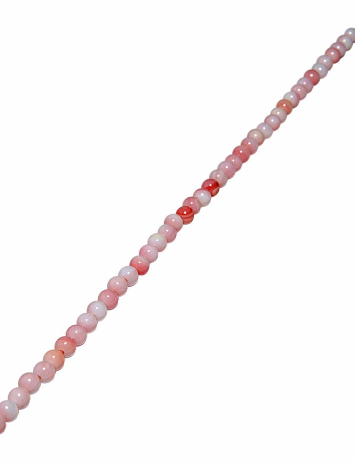 Conchy Muschel Strang rosa-weiss 4.5 mm rund Kugeln - Shanti Enterprise AG