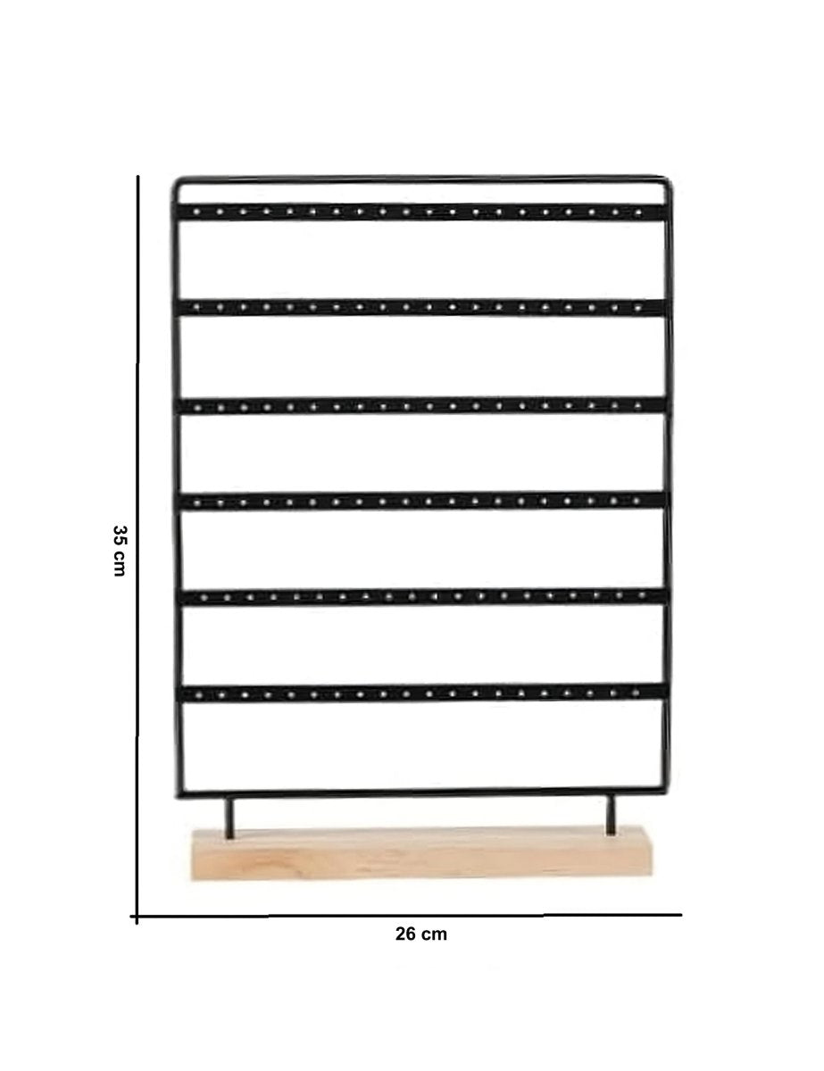 Display Metall schwarz für Ohrhänger 35x26 mm mit Holzständer für 60 Paar - Shanti Enterprise AG