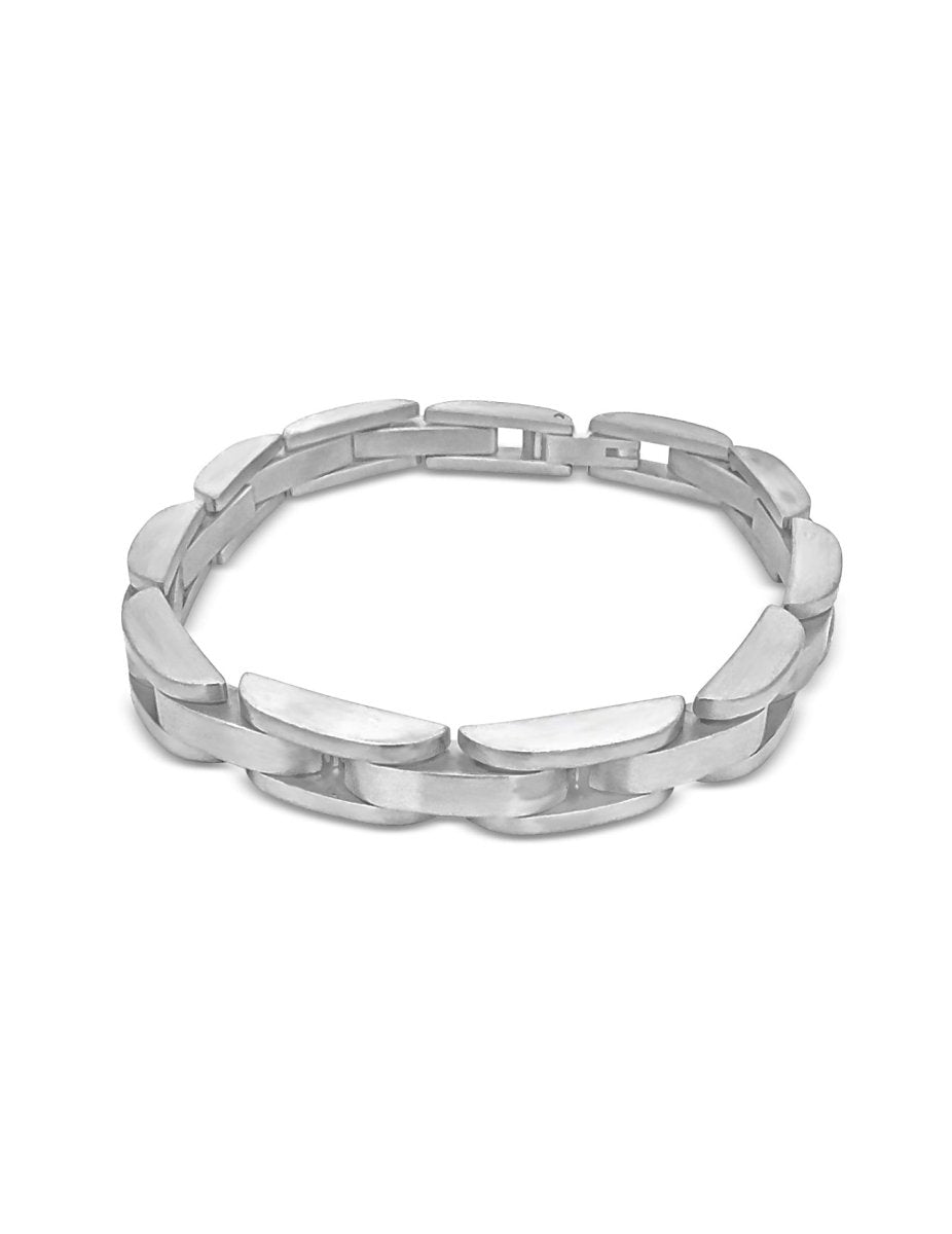 Edelstahl Glieder Armband matt/poliert 22 cm 18x8x6 mm mit KlickVerschluss Edelstahl - Shanti Enterprise AG