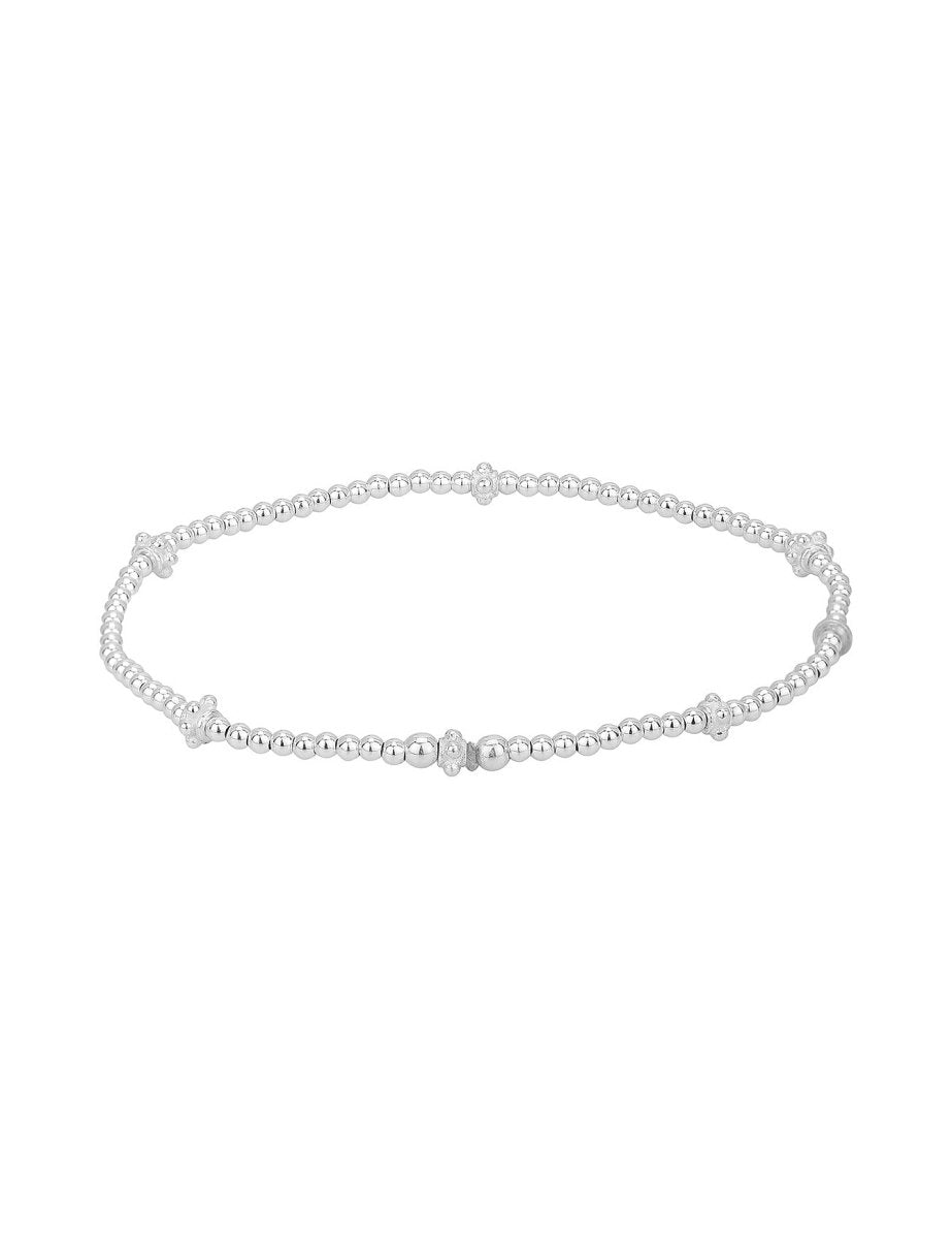 2 mm Armband Kugeln mit Zwischenteil 18.5 cm lang Silber 925