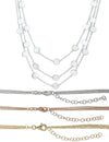 3-reihig Plaquetten Halskette Anker Grössen verstellbar 38-43 cm Silber 925