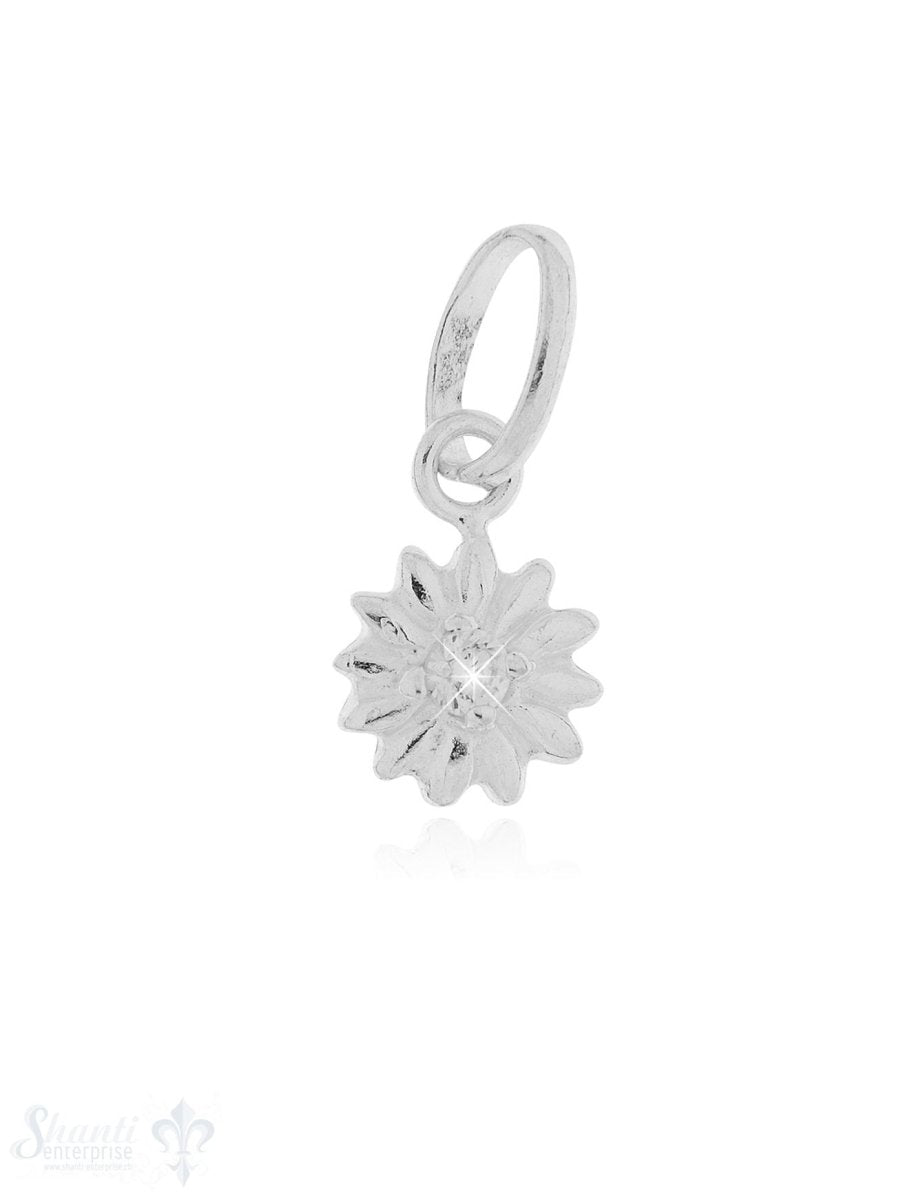 Anhänger Blume mit Zirkonia 2 Stk. / Pack weiss7 mm Öse