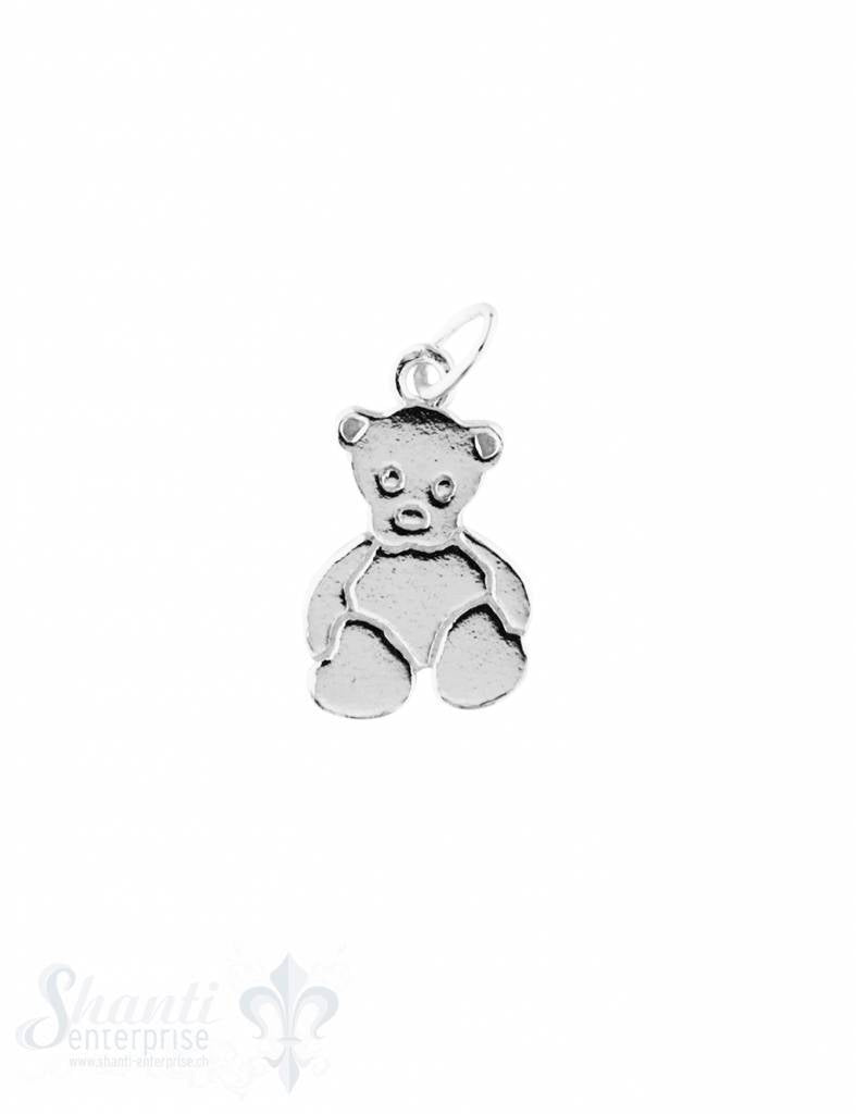 Anhänger Silber hell Teddybär flach poliert 15x10 mm 1 Pack = 2 Stk. - Shanti Enterprise AG