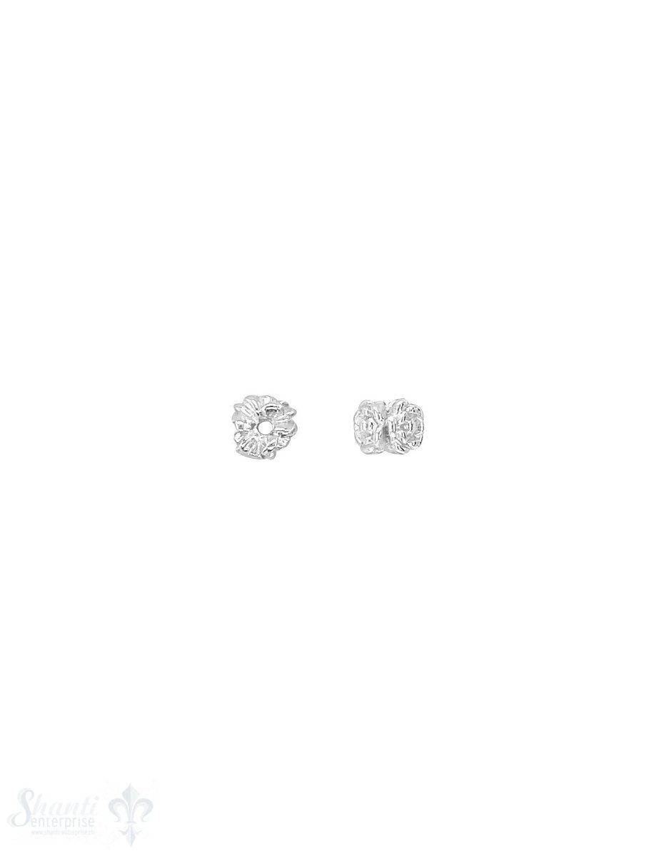 Blumen Element Rose 5,5x4 mm verziert Silber hell ID 1,0 mm 1 Pack = ca. 10 Stk. ca. 5 gr. - Shanti Enterprise AG