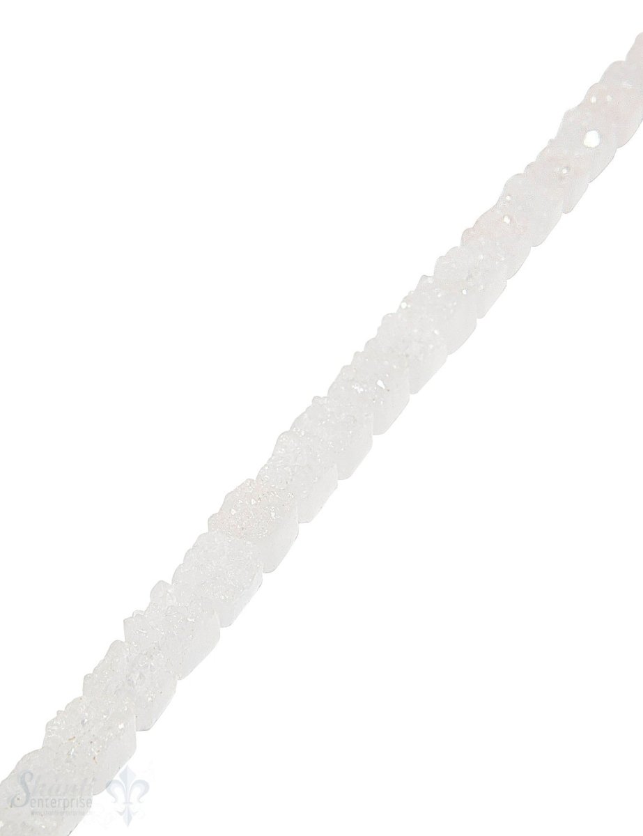 Chalcedon Strang weiss kristallin Rechteck 10x8 mm Natur - Shanti Enterprise AG