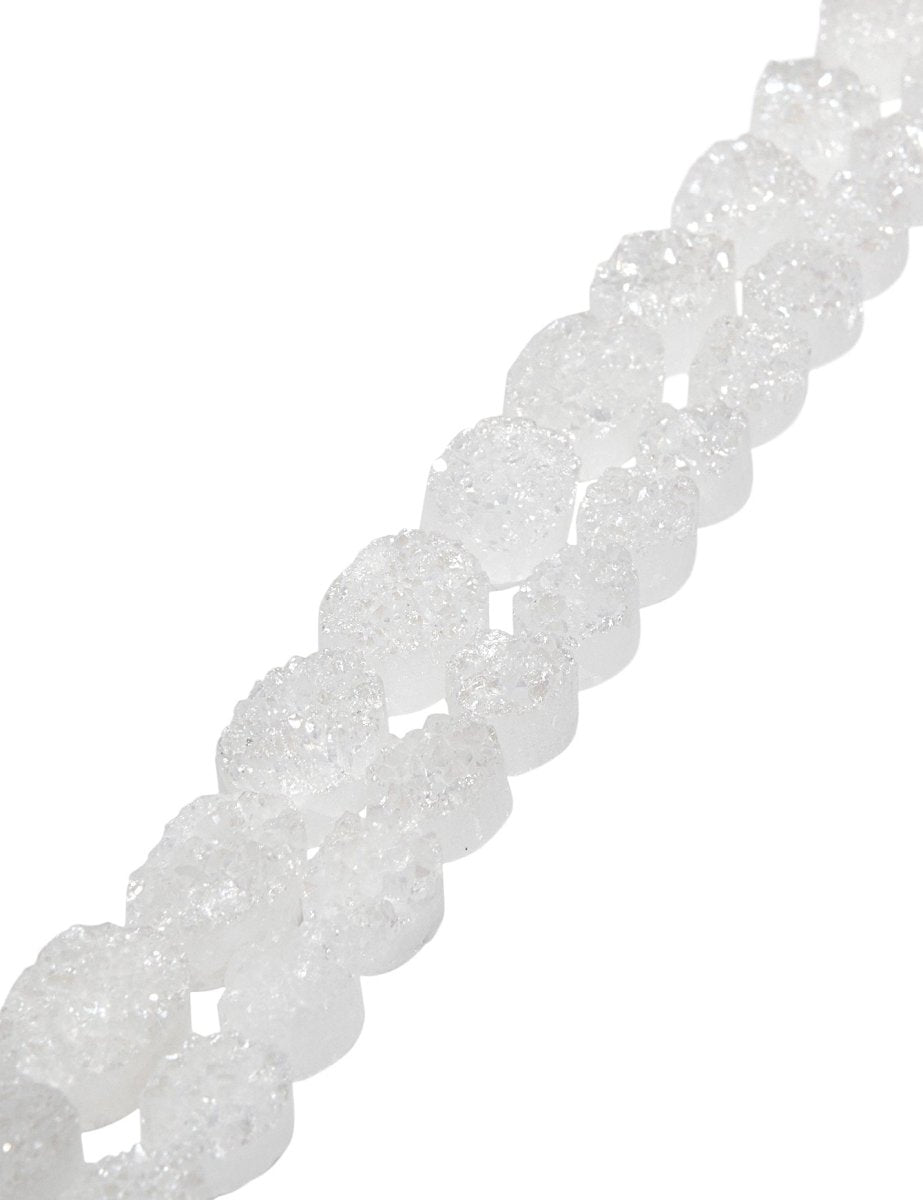 Herkimer Diamant Strang oval weiss bedampft 21 cm - Shanti Enterprise AG