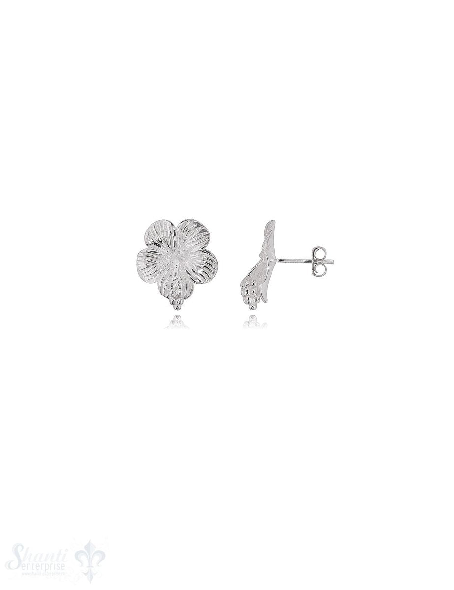 Hibiskusblüte Ohrstecker 15 mm Silber 925 - Shanti Enterprise AG