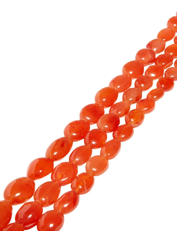 Karneol Strang orange Oval flach poliert - Shanti Enterprise AG