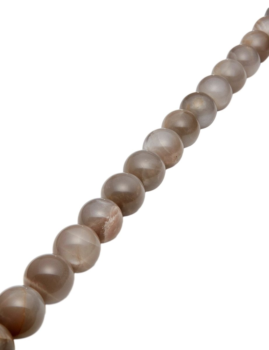 Mondstein Strang grau-beige poliert Kugeln 18 mm AA (rund 17.8-18.1 mm) - Shanti Enterprise AG