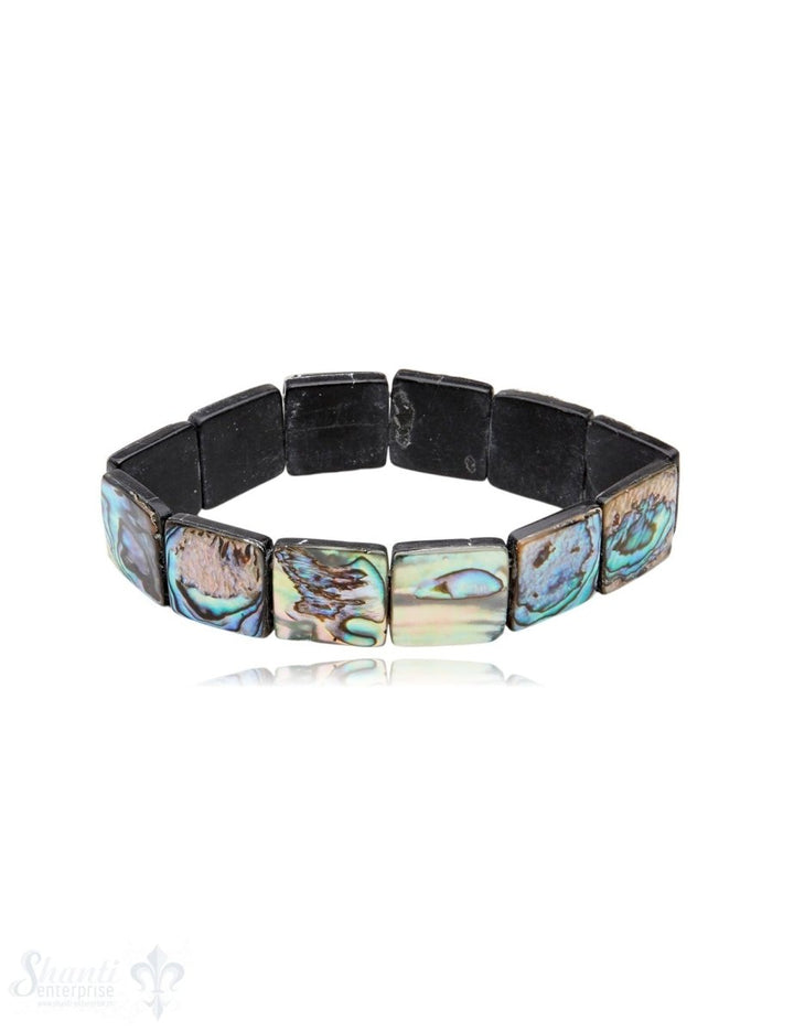 Paua Shell Armband 8x5 mm auf Elast - Shanti Enterprise AG