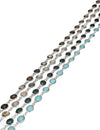Silberkette mit Stein facett. 9x7 mm oval gefasst Abschnittlänge wird angepasst Preis per cm - Shanti Enterprise AG