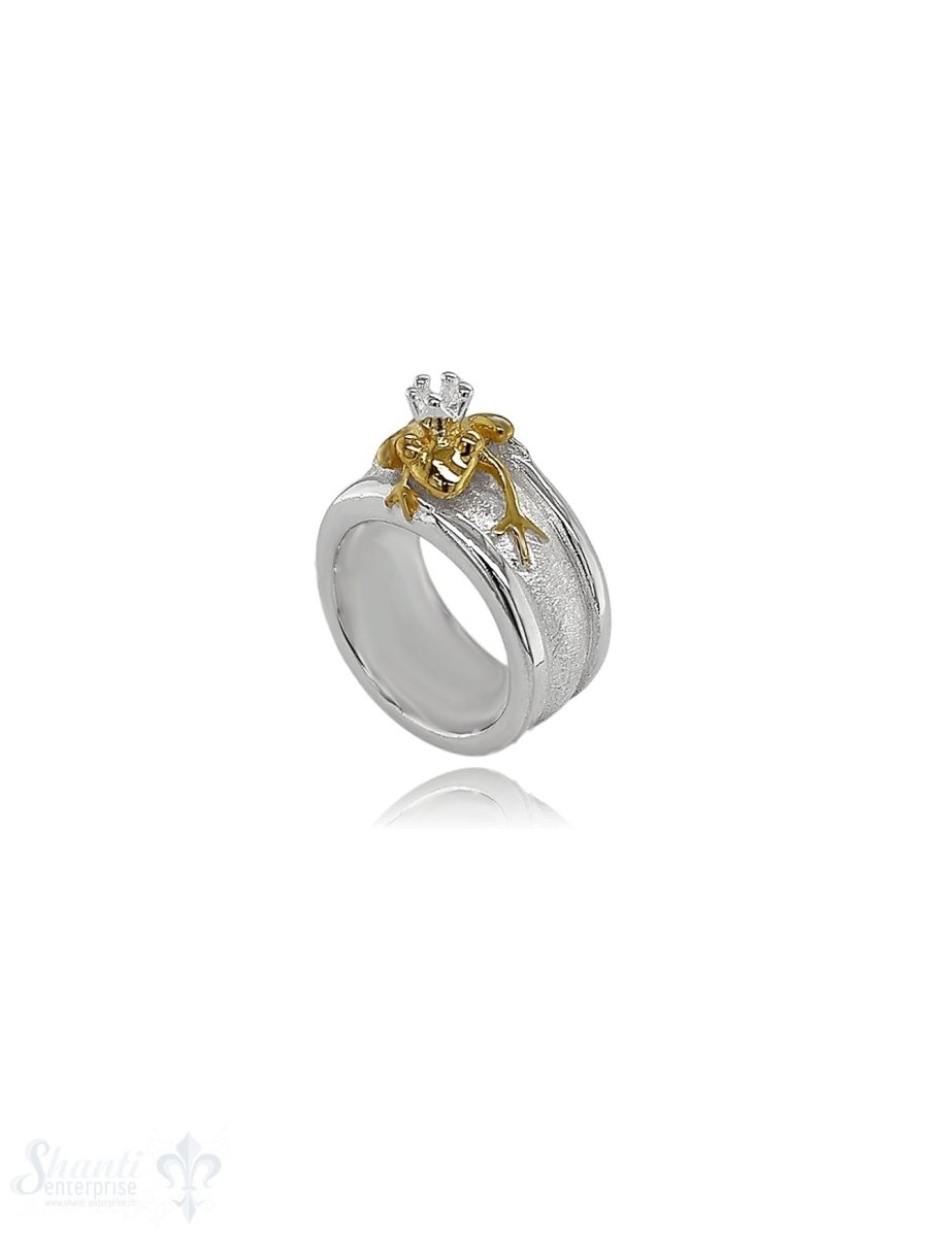 Silberring Frosch in Gold schmal - Shanti Enterprise AG