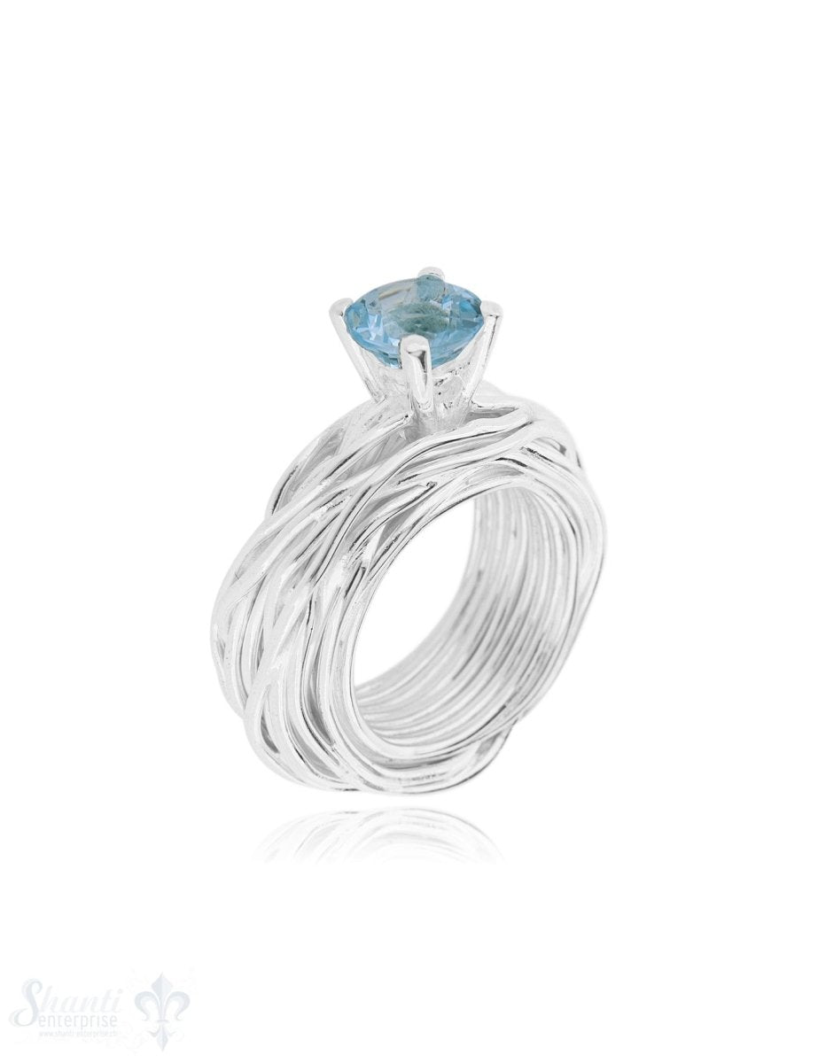 Silberring Spaghetti mit Topas blau lose gefasst - Shanti Enterprise AG