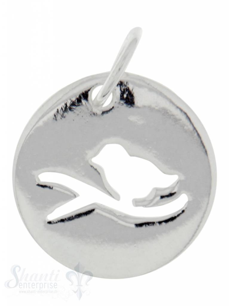 Silbertier: Vogel in Plaquette durchbrochen 12mm Dicke: 0.9 mm - Shanti Enterprise AG