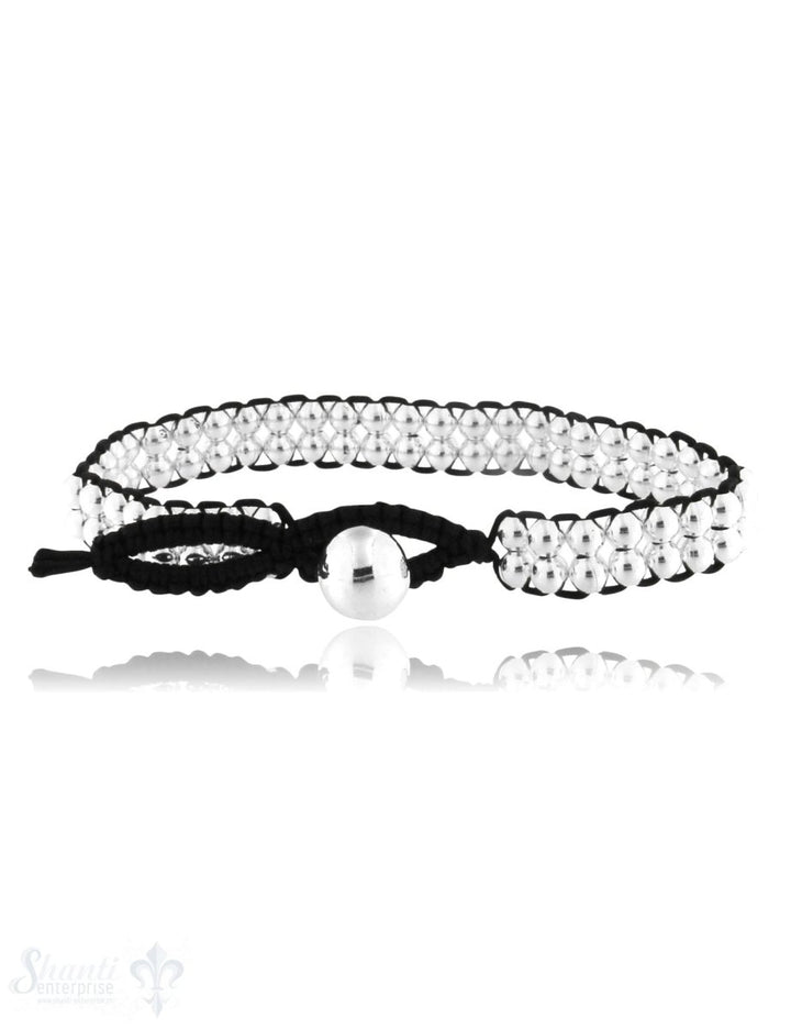 Viskose Armband 7,3 mm breit Silber mit Knopfverschluss verstellbar 17,5 / 19 cm - Shanti Enterprise AG