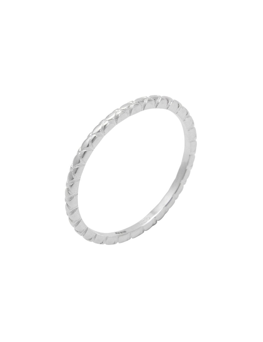 Wabenmuster 1.5 mm Fingerring verziert seitliches Muster Silber 925 ec - Shanti Enterprise AG