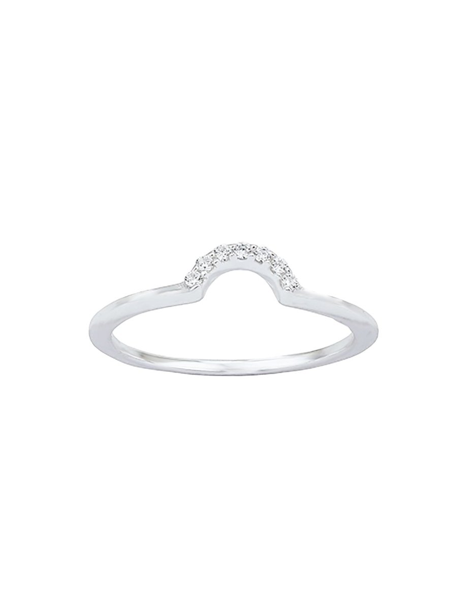 Zirkonia Ring weiss im Halbkreis 1.5 mm breit flach poliert - Shanti Enterprise AG