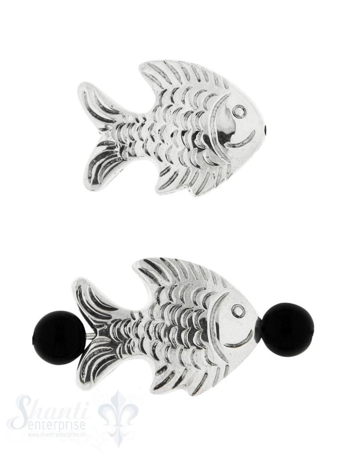 Zwischenteil Silber Fisch 23x16 mm Loch 0.9 mm 1 Pack = 2 Stk. - Shanti Enterprise AG